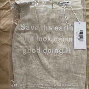 Reformation Saige Linen Top XS Oatmeal